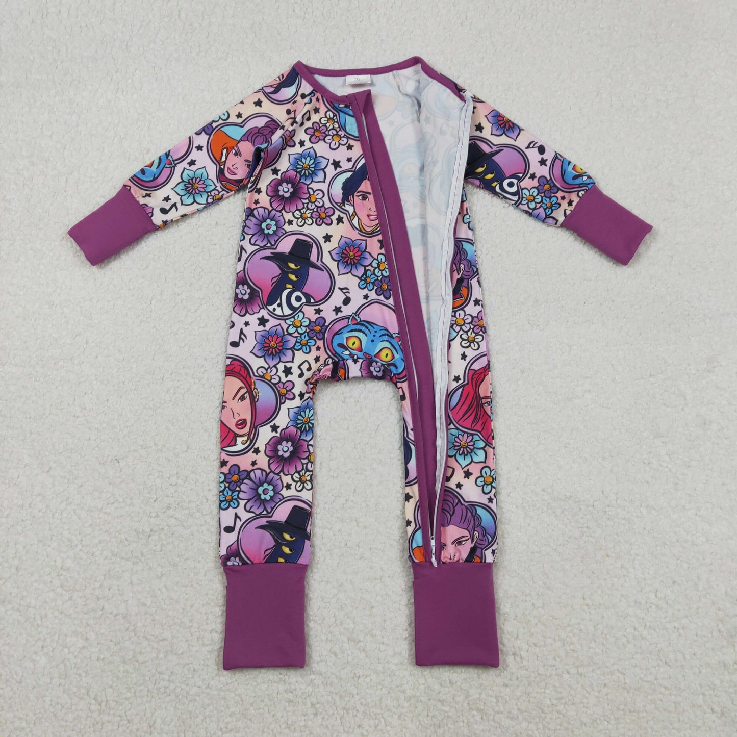 Sibling Kids Girls Adult Women Long Sleeves Singer Characters Flower Mommy and Me Family Dress Romper Pajamas Sets RTS