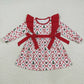 Sibling Girls Kids Toddler Long Sleeves Santa Bows Sibling Christmas Blanket Romper Dress Set RTS