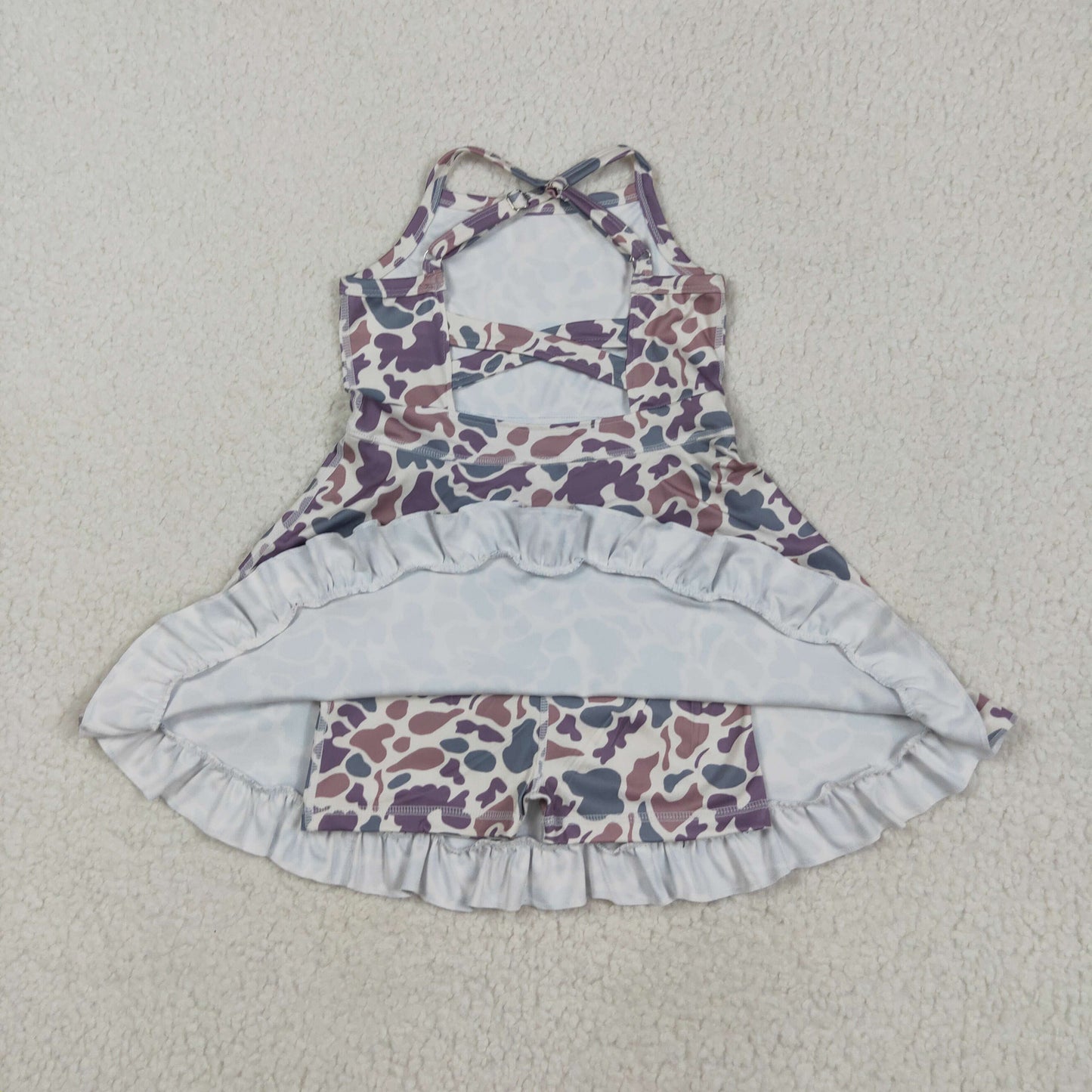 Baby Girl Straps Camo Yoga Active Wear Knee Length Dress RTS