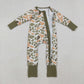 Baby Boy Infant Long Sleeves Camo Zipper Pajamas Romper RTS