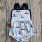 Baby Boys Kids Sleeveless Boats Blue Bubble Romper RTS