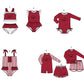 ( Moq 5 Each Style ) Baby Boys Girls Kids Team Sibling Pigs Jumpsuits Sets Swimsuits