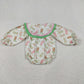 Baby Girls Long Sleeve Embroidery Howdy Boots Green Bubble Ruffle Romper RTS
