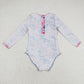 Baby Girl Long Sleeves Flower One Piece Swimsuit