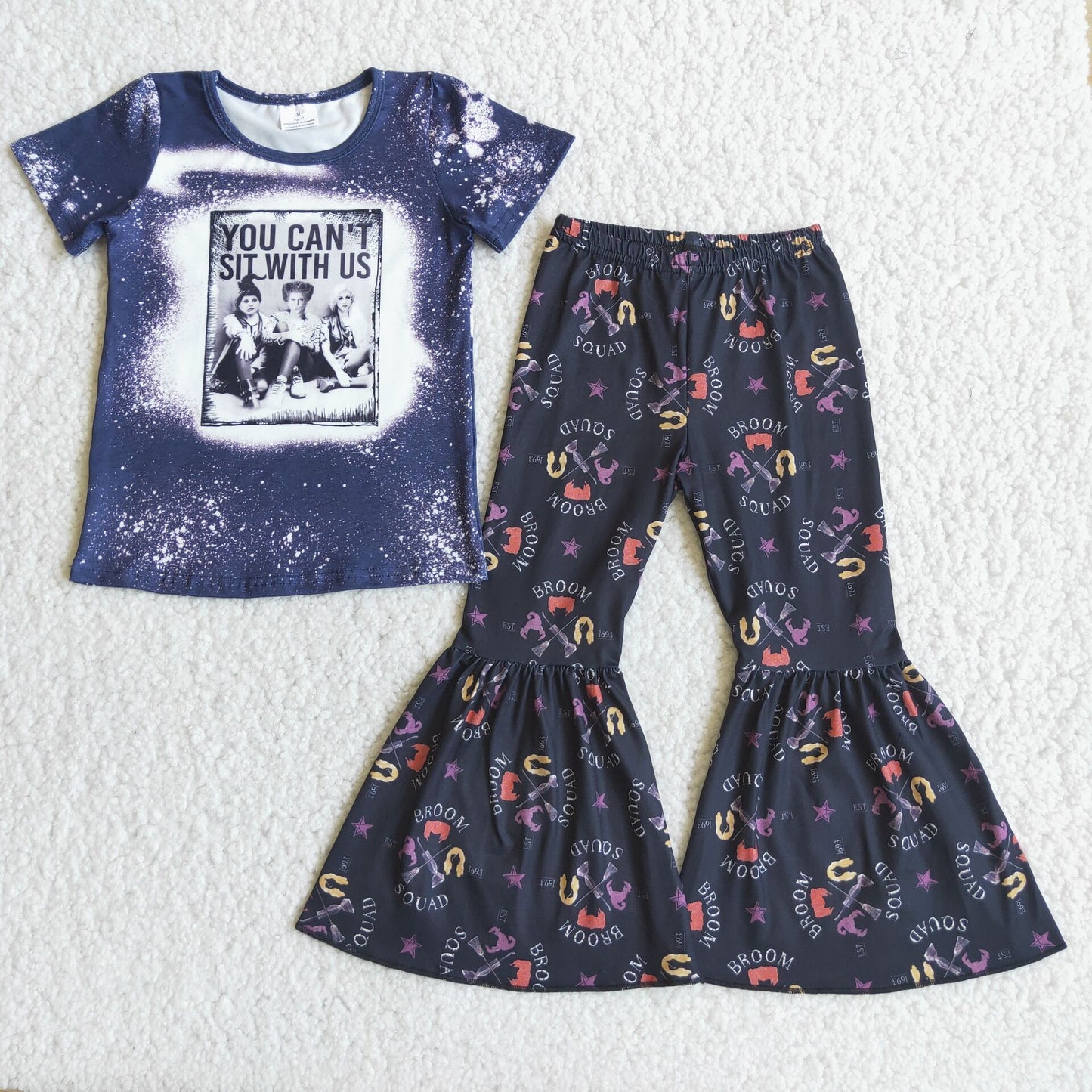Promotion Baby Girl Short Sleeves Shirt Bell Pants Halloween Outfit RTS