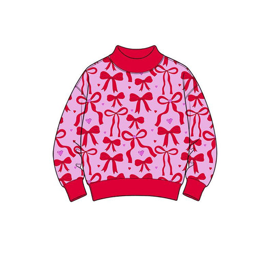( Moq 5 ) Preorder Baby Girls Kids Long Sleeves Bows Hearts Valentine Pullover Shirt Tops Clothes