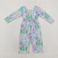 Baby Girls Lavender Flowers Long Sleeve Pockets Jumpsuit