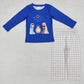 Baby Boy Long Sleeves Blue Christmas Nativity Shirt Pants Set