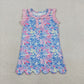 Baby Girls Kids Flower Buttons Summer Ruffle Knee Length Dress RTS