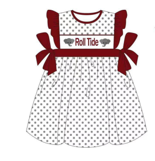 Baby Girl Elephant Team Dots Dress