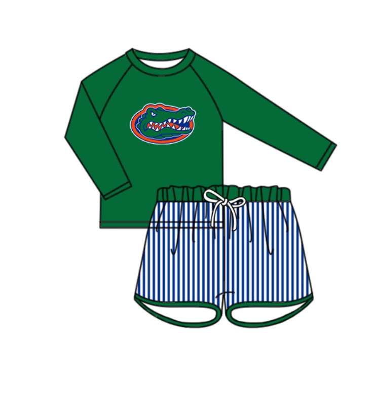( Moq 5 Each Style ) Baby Boys Girls Kids Team Sibling Green Jumpsuits Sets Swimsuits