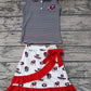 Baby Girl Sleeveless Stripes Tops Dog Skirt Shorts Team Clothes Set Moq 5