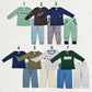 Sibling Baby Boys Kids Long Sleeves Embroidery Ducks Shirts Pants Hunting Clothes Sets RTS