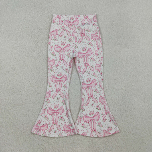Baby Girl Pink Floral Bows Yoga Active Bell Pants RTS