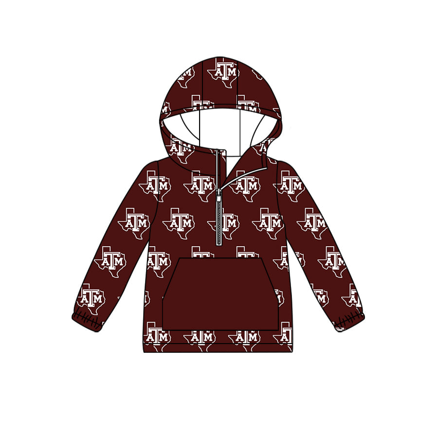 Baby Boy Kids Long Sleeves Hoodie Pocket Zipper Team Shirt Moq 5