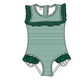 ( Moq 5 Each Style ) Baby Boys Girls Kids Team Sibling Jumpsuits Sets Swimsuits Green Clothes