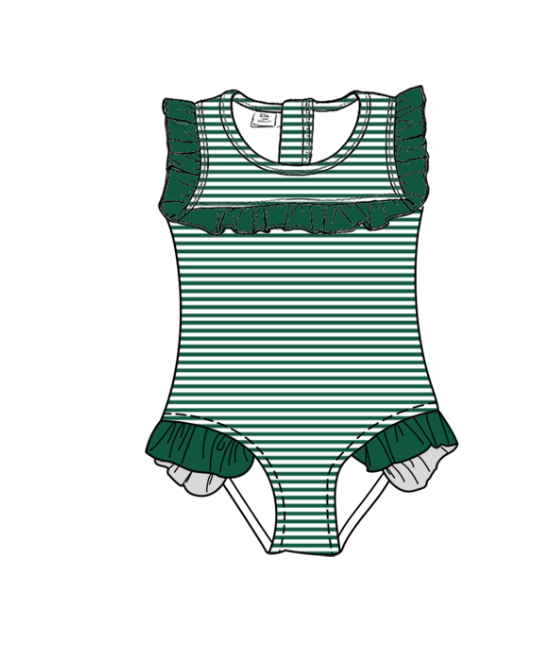 ( Moq 5 Each Style ) Baby Boys Girls Kids Team Sibling Jumpsuits Sets Swimsuits Green Clothes