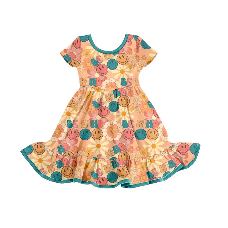 Moq 3 Pre-order GSD0779 Baby Girl Face Floral Dress