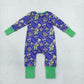 Baby Girls Kids Masks Bows Mardi Gras Zipper Footie Sleeper Romper Clothes  RTS