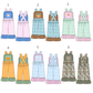 ( Moq 5 Each Style ) Sibling Girls Kids Sleeveless Pumpkins Plaid Ruffle Pants Jumpsuits Fall Clothes