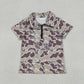 Baby Boys Kids Short Sleeves Dark Grey Camo Zipper Pullover Shirt Tops RTS