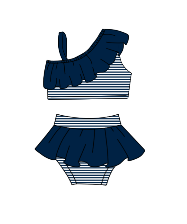 ( Moq 5 Each Style ) Baby Boys Girls Kids Team Sibling Jumpsuits Sets Swimsuits Navy Clothes
