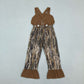 Baby Girls Kids Brown Sleeveless Embroidery Deer Camo Pants Jumpsuit RTS