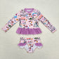 Baby Girl Sibling Long Sleeves Singer Tops Bummie Swimsuits