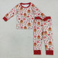 Baby Boy Long Sleeves Christmas Gingerbread Candy Cane Shirt Pants Pajamas Set RTS
