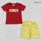 Promotion Baby Boys Kids Red Short Sleeves Embroidery Car Shirt Shorts Outfit RTS