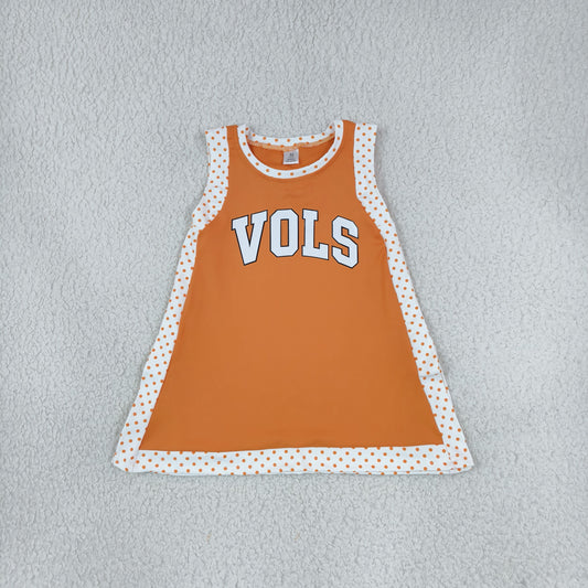 Baby Girls Kids Sleeveless Orange Shorts Team Dress Yoga Active Clothes RTS