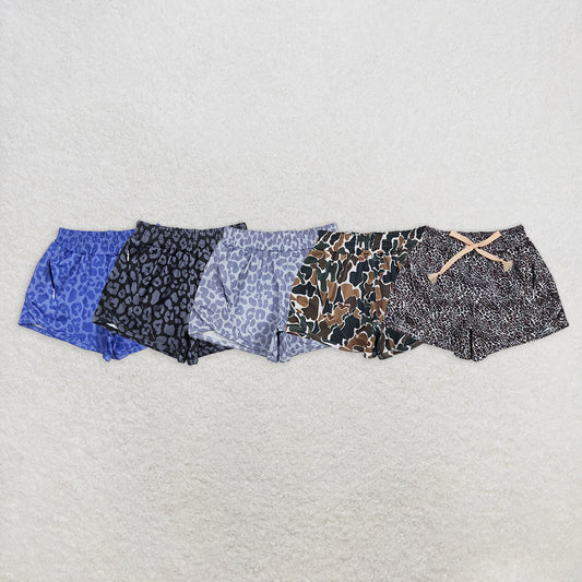 Sibling Baby Girls Leopard Yoga Athletic Shorts Bottoms