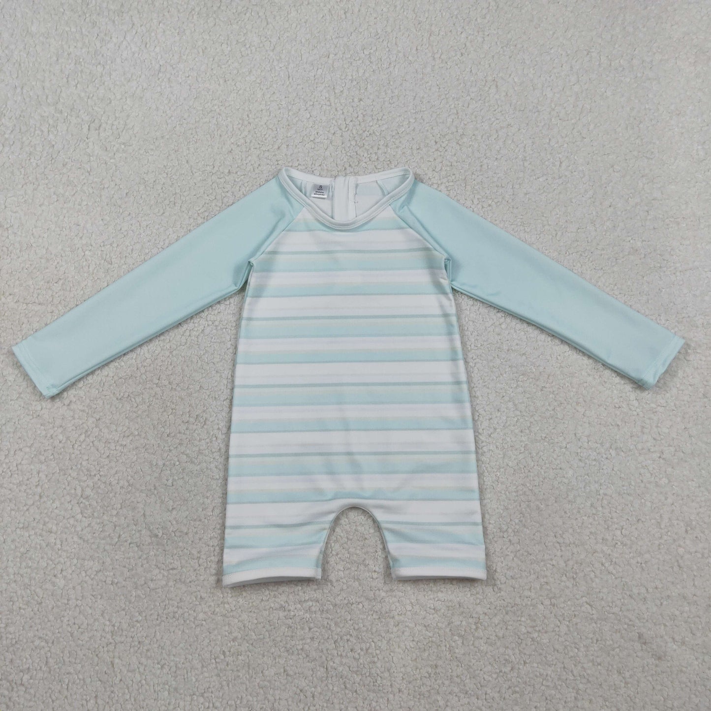 Baby Boys Kids Long Sleeves Stripes Zipper One-piece Swimsuit RTS