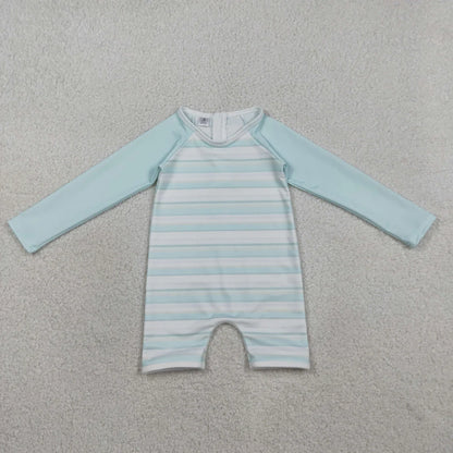 Sibling Baby Boys Kids Long Sleeves Stripes Zipper Tops Shorts Set Jumpsuit Swimsuits Clothes RTS