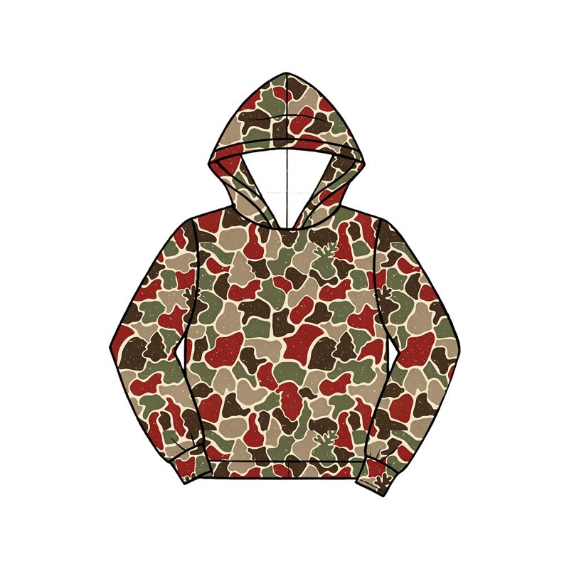 ( Moq 5 ) Preorder Baby Boys Kids Tree Deer Camo Print Pullover Hoodie Shirt Christmas Clothes