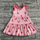 Baby Girl Straps Bows Strawberry Flower Knee Length Dress RTS
