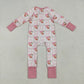 Baby Kids Infant Long Sleeves Christmas Santa Bows Zipper Romper RTS