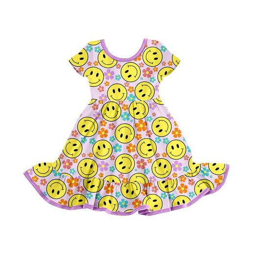 Moq 3 Pre-order GSD0776  Baby Girl Face Floral  Dress