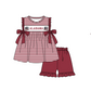 ( Moq 5 ) Baby Girls Toddler Sleeveless Elephant Bows Stripes Tunic Shorts Team Set 1.29
