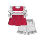 ( Moq 5 ) Baby Girls Toddler Red Short Sleeves Tunic Dots Shorts Team Set