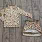 Baby Girls Long Sleeves Orange Green Camo Zipper Pullover Skirt Shorts Set RTS