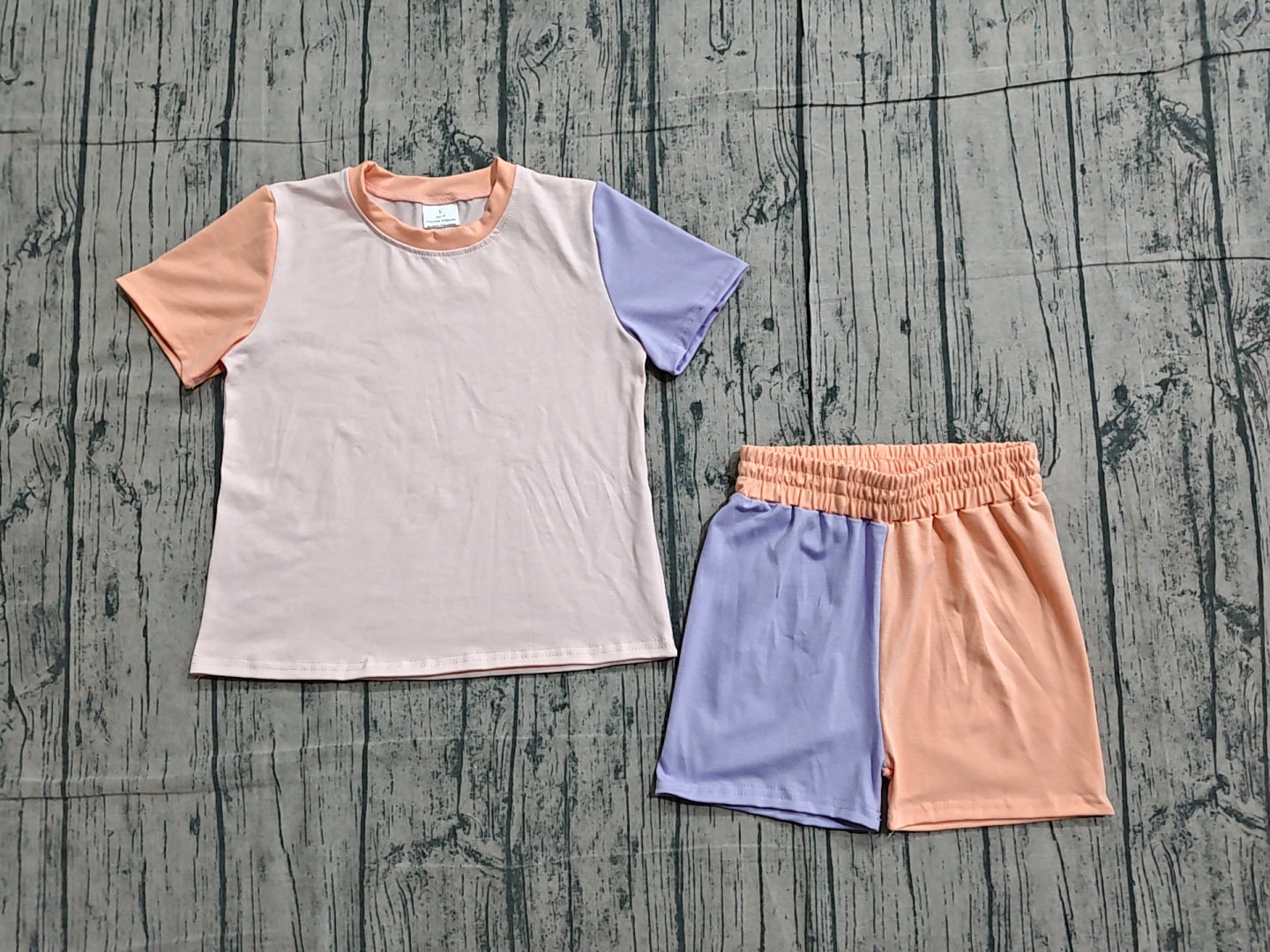 Baby Girls Short Sleeves Shirt Shorts Summer Set Patchwork Clothes RTS