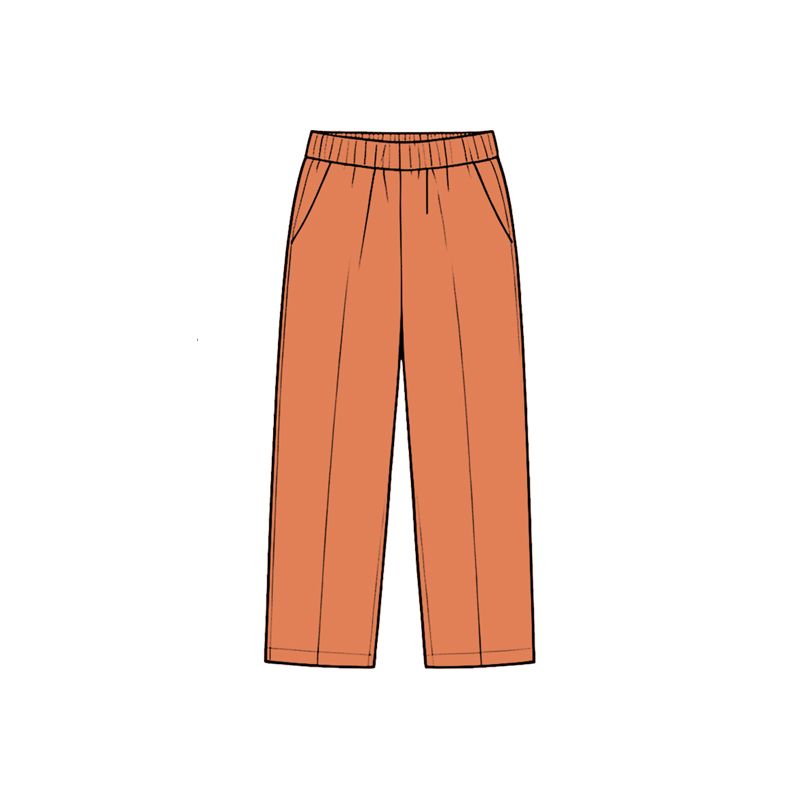 ( Moq 5 ) Baby Boys Kids Pockets Orange Pants Bottoms Cotton Clothes