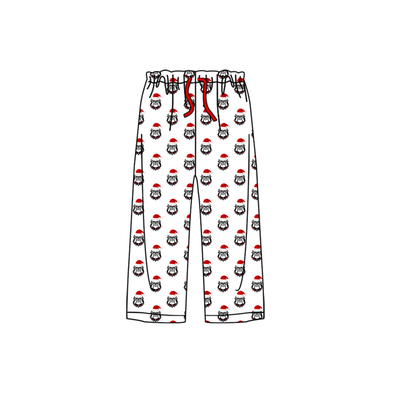 Adult Women Christmas Bulldogs Team Bottoms Pants Pajamas