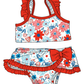 ( Moq 5 Each Style ) Sibling Baby Girls Kids Flower Tops Ruffle Shorts Sets 4th of July Swimsuits