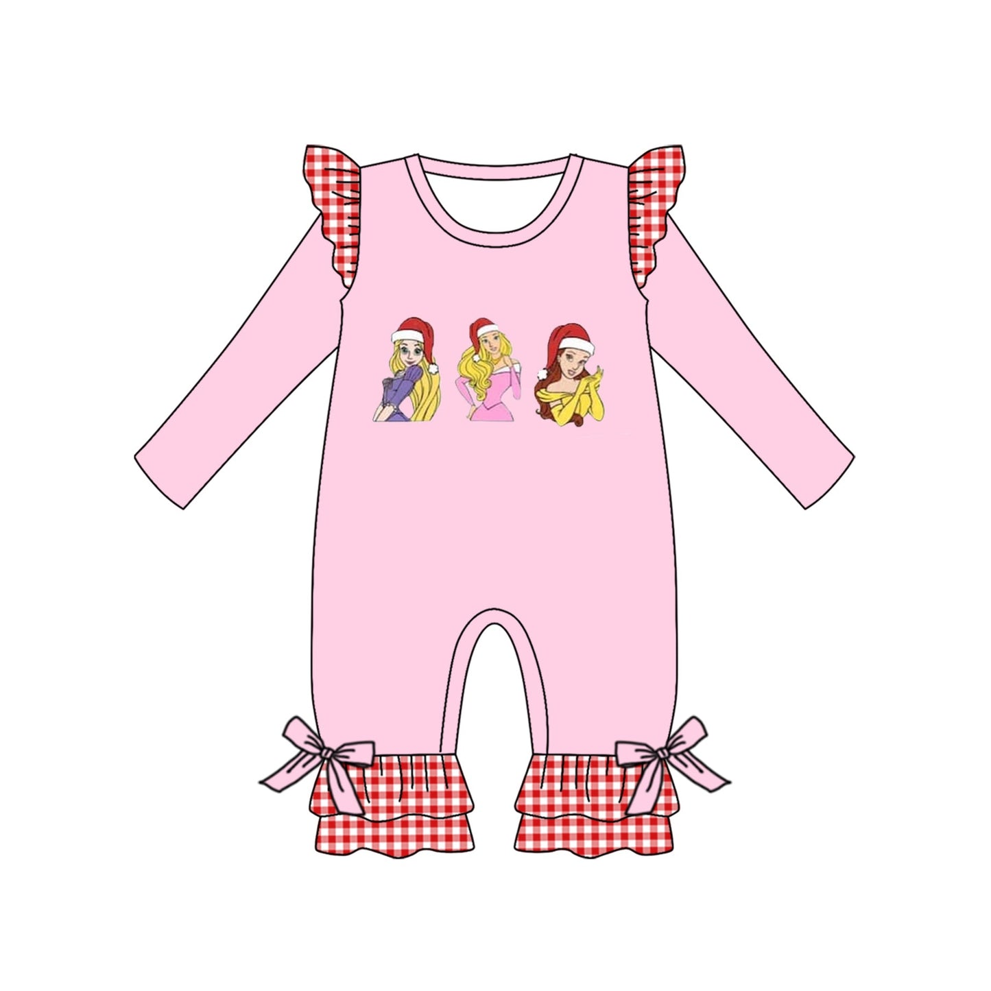 Baby Girl Christmas Princess Pink Romper