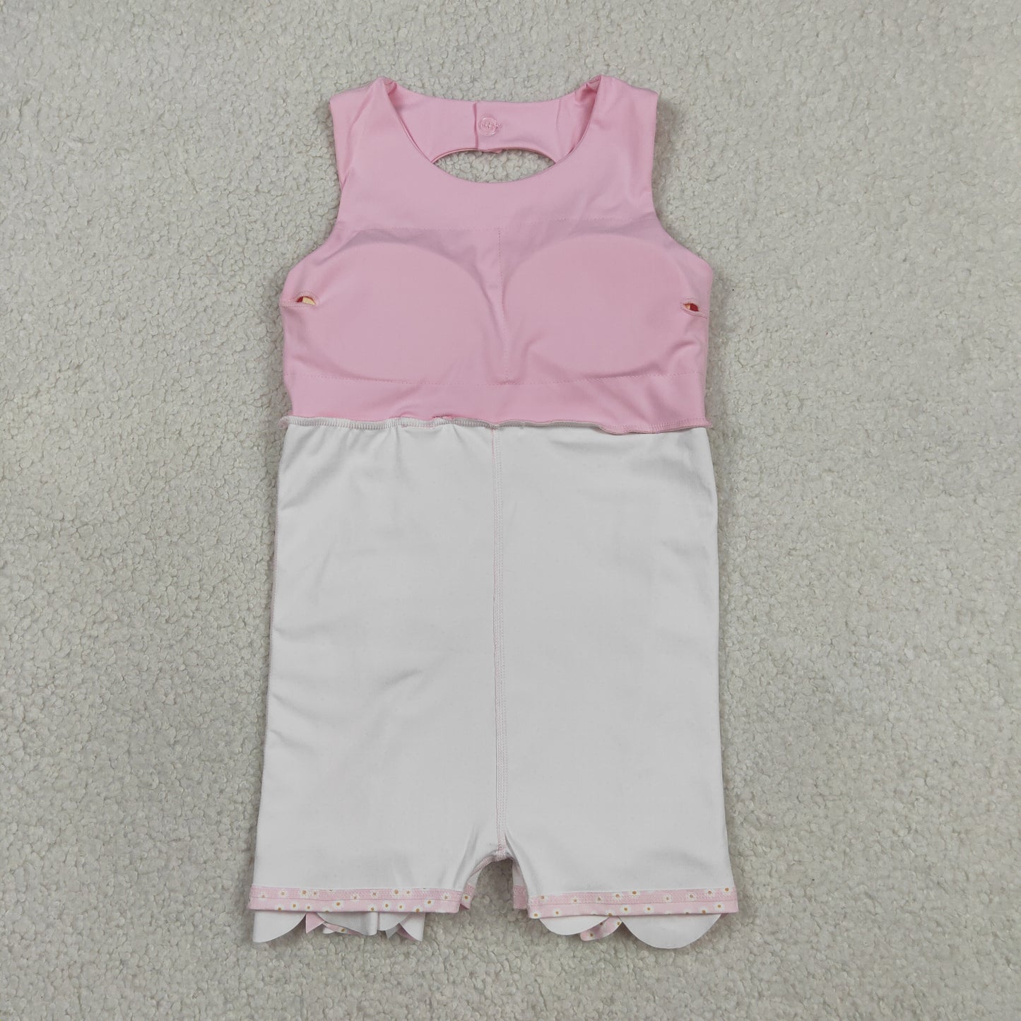 Sibling Baby Girls Kids Sleeveless Bows Yoga Scallop Shorts Dresses Clothes RTS