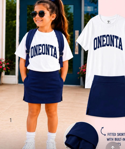 ( Moq 5 Each style ) Custom Girls Kids Short Sleeves Shirts Skirt Shorts Sets 6.19