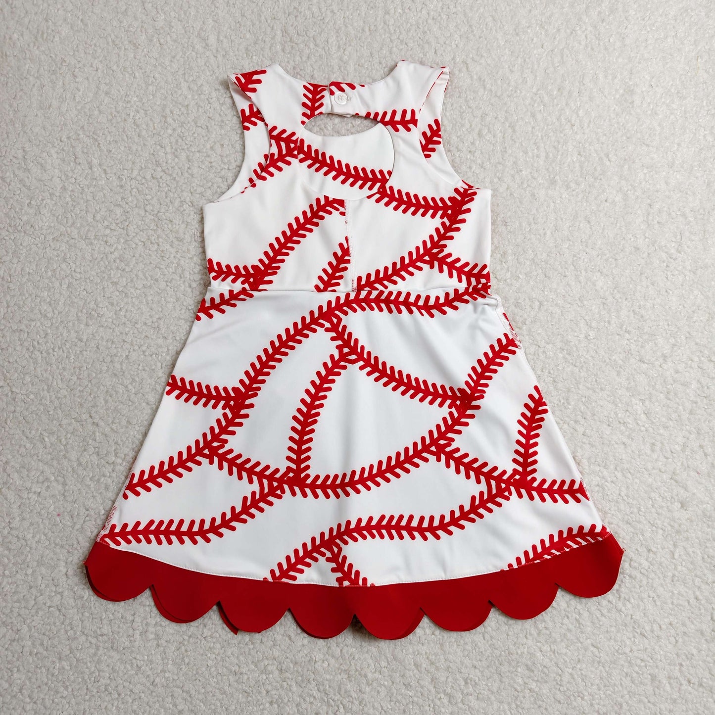Baby Girls Kids Baseball Red Bows Shorts Knee Length Yoga Active Dress RTS