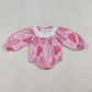 Baby Girl Long Sleeves Cake Trees Pink Bubble Christmas Romper RTS